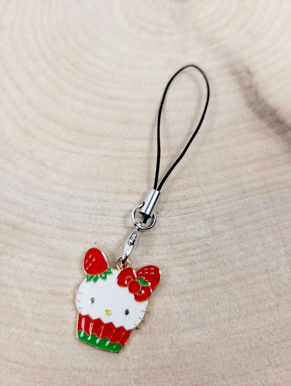 2/$20 Brand New Hello Kitty Red Strawberry Muffin Key & Phone Charms Keychain